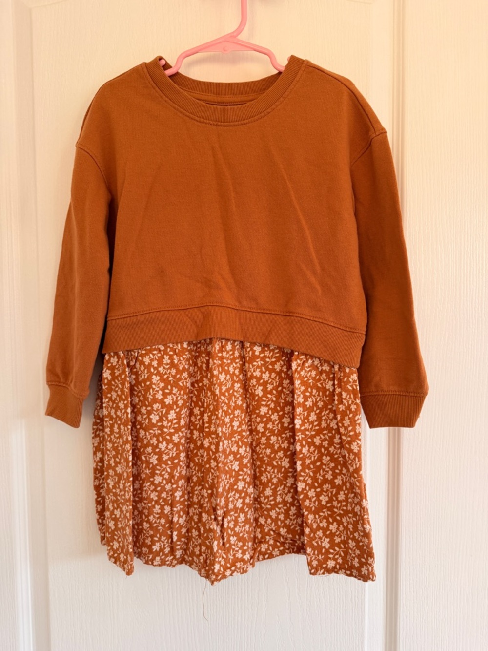 Cat & Jack Rust Brown Floral Layered Dress